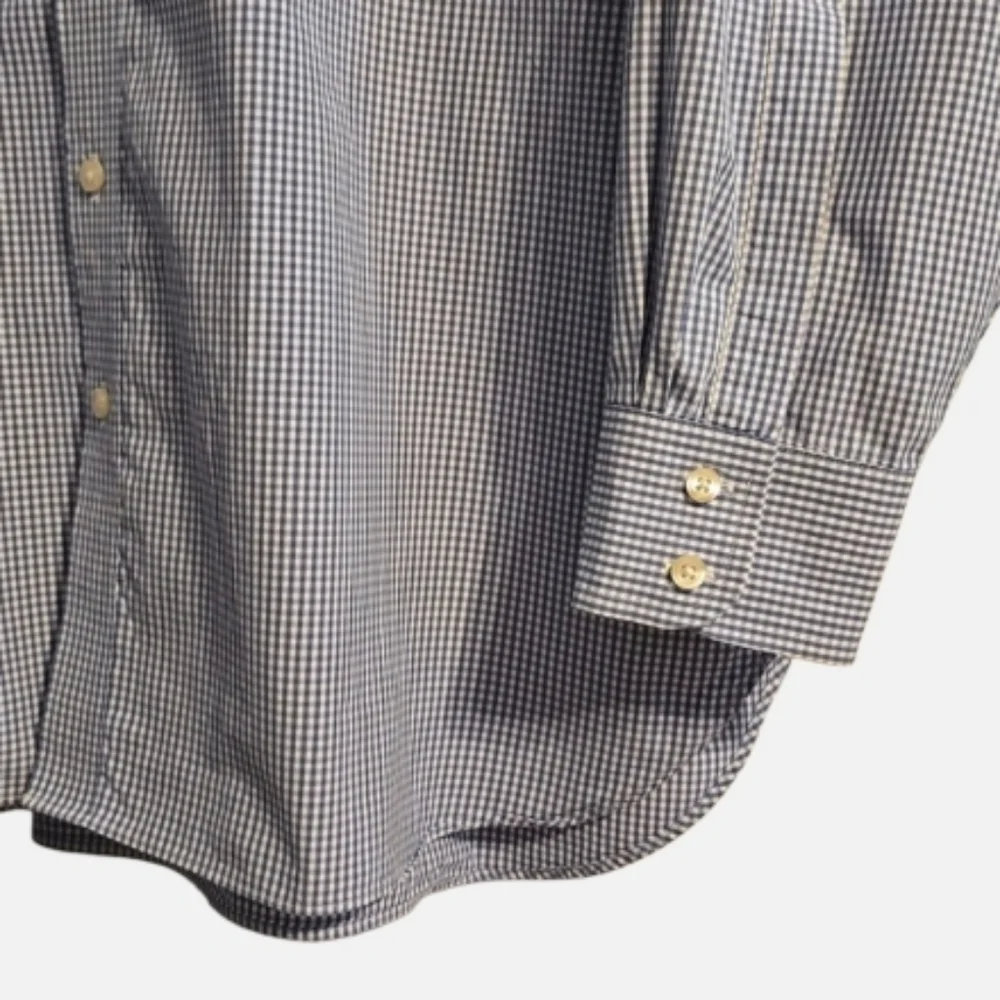 Charles Tyrwhitt Classic Fit Shirt 18x35 Blue Check Smart-Casual Professional - Picture 4 of 9